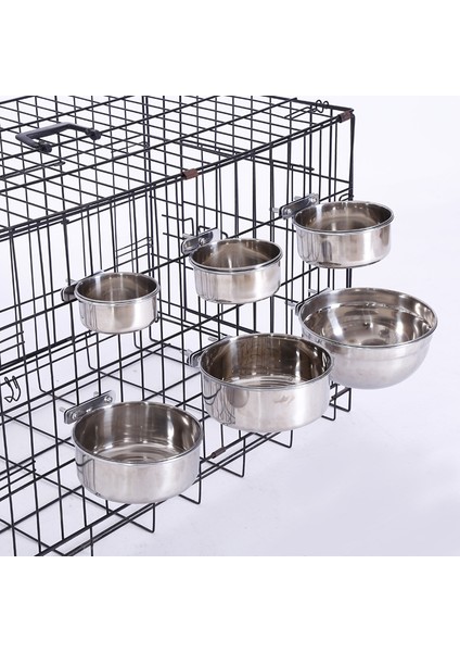10 Pet Köpek Paslanmaz Çelik Kümes Bardak Kelepçe Tutucu Müstakil Köpek Kedi Kafesi Kulübesi Asılı Kase Metal Gıda Su Besleyici (Yurt Dışından) fırsatları
