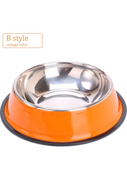 Turuncu S Paslanmaz Çelik Pet Köpek Kase Kaymaz Kedi Köpek Besleyici Çapı 11-22 cm Köpekler Için Kase Küçük Orta Büyük Köpek Besleyici Içenler (Yurt Dışından)