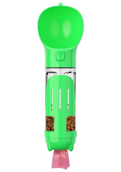 Yeşil 300 ml 4 In 1 Köpek Su Şişesi Su Sebili Taşınabilir Pet Köpek Maması Besleyici Suluk Açık Köpek Kumu Kaka Kürek Çanta ile (Yurt Dışından)