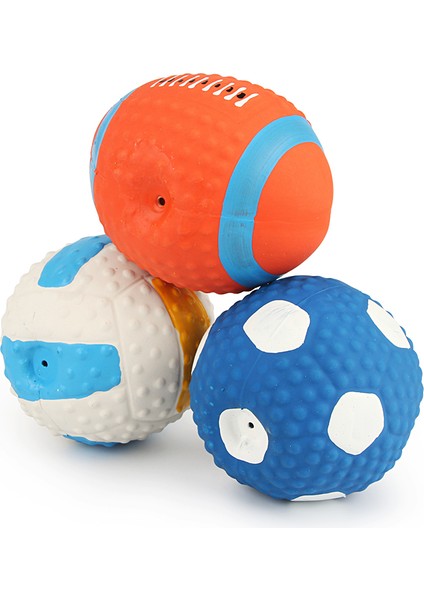 Voleybol S Rugby Küçük Köpek Pet Oyuncak Voleybol Futbol Köpek Oyuncak Pamuk Doldurma Lateks Basın Ses Topu Pet Squeak Oyuncak (Yurt Dışından)