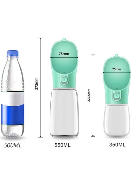 Yeşil 550 ml Köpek Su Şişesi Taşınabilir Seyahat Pet Tiryakisi Sızdırmaz Köpek Kase Gıda Kedi Çeşmesi Açık Yürüyüş Içme Suyu Şişesi Köpekler Besleyici (Yurt Dışından) modelleri
