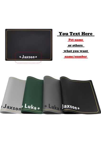 Yeşil 45X30 cm Kişiselleştirilmiş Köpek Kase Mat Özel Su Geçirmez Köpek Kedi Besleme Pedi Hayvan Mama Kabı Mat Kaymaz Evcil Hayvan Besleme Matı Placemat Köpek Aksesuarları (Yurt Dışından) indirimleri