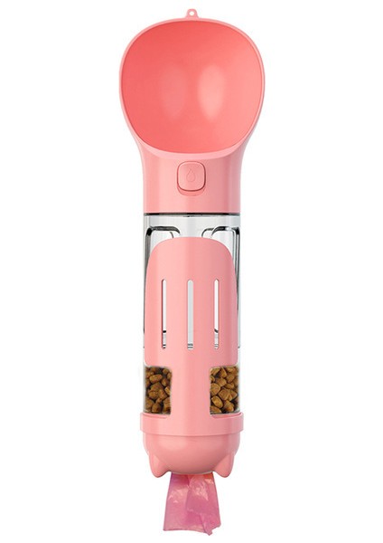 Pembe 300ML 3 In 1 Köpek Su Şişesi Taşınabilir Pet Köpek Su Şişesi Köpekler Seyahat Yavru Kedi Suluk Açık Gıda Dağıtıcı Besleyici Pet Aracı (Yurt Dışından)