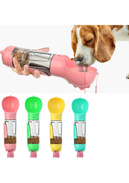 Pembe 300ML 3 In 1 Köpek Su Şişesi Taşınabilir Pet Köpek Su Şişesi Köpekler Seyahat Yavru Kedi Suluk Açık Gıda Dağıtıcı Besleyici Pet Aracı (Yurt Dışından) fırsatları