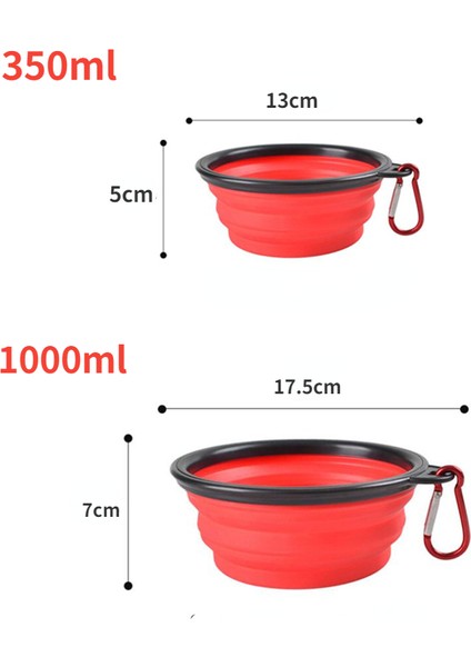 Turuncu 1000 ml 350 ML/1000 ml Katlanabilir Silikon Hayvan Mama Kabı Taşınabilir Köpek Maması Kabı Açık Kamp Köpek Aksesuarları Için Katlanabilir Besleyici (Yurt Dışından) fırsatları