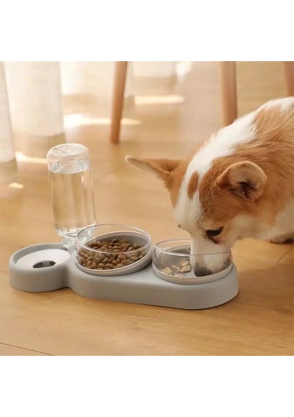 Yeşil 1 Pet Kedi Üç Kase Boyun Koruma Otomatik Besleyici Su Depolama Dağıtıcı Pet Kedi Mama Kasesi Sıçramaya Dayanıklı Su Pet Köpek Besleyici (Yurt Dışından) indirimleri