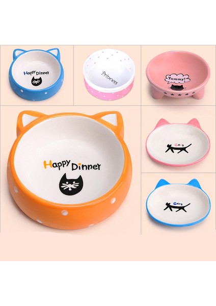 Erik M Yeni Köpek Besleyiciler Kase Karikatür Desen Tırtıklı Seramik Tek Ağız Köpek Kase Yüksek Dereceli Antiskid Pet Malzemeleri (Yurt Dışından) fiyatları