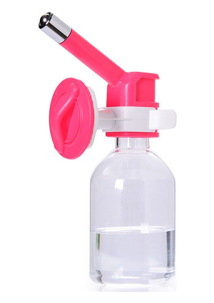 Pembe 21 cm x 10 cm Pet Su Sebili Duvara Monte Su Şişesi Köpek Kedi Tavşan Şişe Su Besleme Takım Elbise Paslanmaz Çelik Su Kafası (Yurt Dışından)