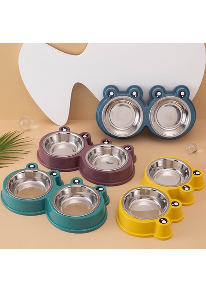 Yeşil Pet Malzemeleri Pet Sevimli Küçük Kurbağa Paslanmaz Çelik Çift Kase Kaymaz Hayvan Mama Kabı Köpek Kase Kedi ve Köpek Maması Havzası (Yurt Dışından) fiyatları
