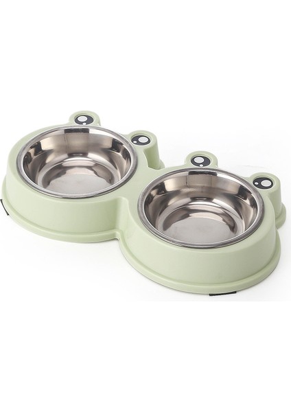 Yeşil Pet Malzemeleri Pet Sevimli Küçük Kurbağa Paslanmaz Çelik Çift Kase Kaymaz Hayvan Mama Kabı Köpek Kase Kedi ve Köpek Maması Havzası (Yurt Dışından) fırsatları