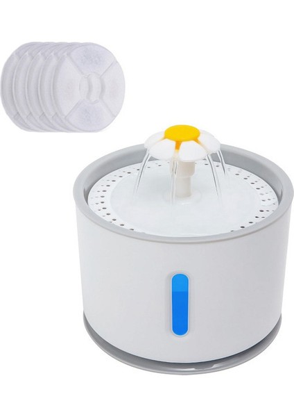 P 5 Filtreli USB Kedi Köpek Su Sebili Akıllı Büyük Kapasiteli Su LED Elektrikli Sessiz Su Besleyici USB Tiryakisi Pet Köpek Suluk (Yurt Dışından)