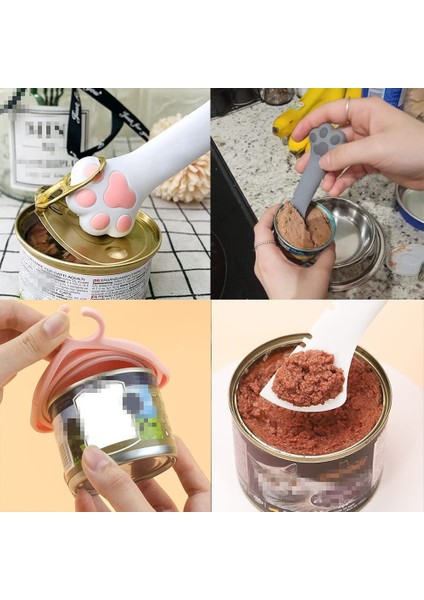 Gri Kaşık Çok Fonksiyonlu Evcil Hayvan Maması Kepçe Kedi Köpek Kavanoz Açacağı Silikon Konserve Kapakları Kaşık Spatula Köpek Besleyici Kürek Islak Gıda Depolama (Yurt Dışından) fırsatları
