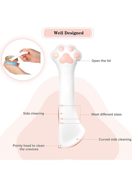 Gri Kaşık Çok Fonksiyonlu Evcil Hayvan Maması Kepçe Kedi Köpek Kavanoz Açacağı Silikon Konserve Kapakları Kaşık Spatula Köpek Besleyici Kürek Islak Gıda Depolama (Yurt Dışından) indirimleri