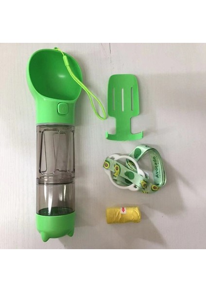 Yeşil 300 ml Yiyecek Kutusu ile 4 In 1 Taşınabilir Kedi Köpek Su Şişesi Mama Besleyici Tiryakisi Kaka Dağıtıcı Açık Pet Suluk Seyahat Şişe Köpek Aksesuarları Temini (Yurt Dışından)