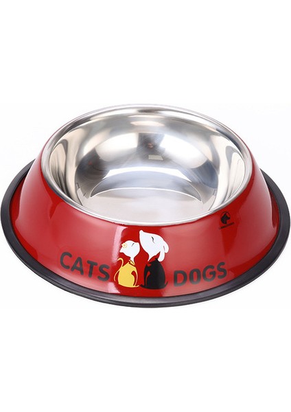 Kırmızı Xl 30CM Hayvan Mama Kabı Paslanmaz Çelik Renk Çıkartması Kaymaz Köpekler Mama Kaseleri Dayanıklı Anti-Düşme Kedi Köpek Drinkerfeeder Corgi Husky Evcil Hayvan Malzemeleri (Yurt Dışından)