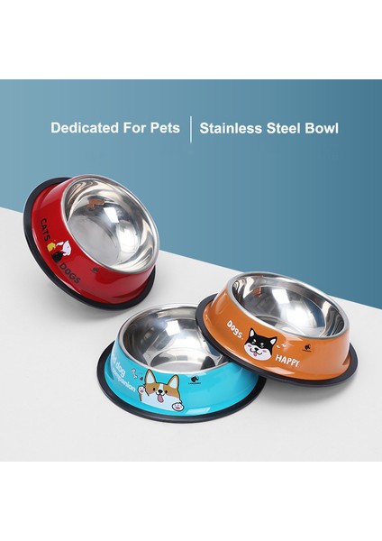 Kırmızı Xl 30CM Hayvan Mama Kabı Paslanmaz Çelik Renk Çıkartması Kaymaz Köpekler Mama Kaseleri Dayanıklı Anti-Düşme Kedi Köpek Drinkerfeeder Corgi Husky Evcil Hayvan Malzemeleri (Yurt Dışından) modelleri