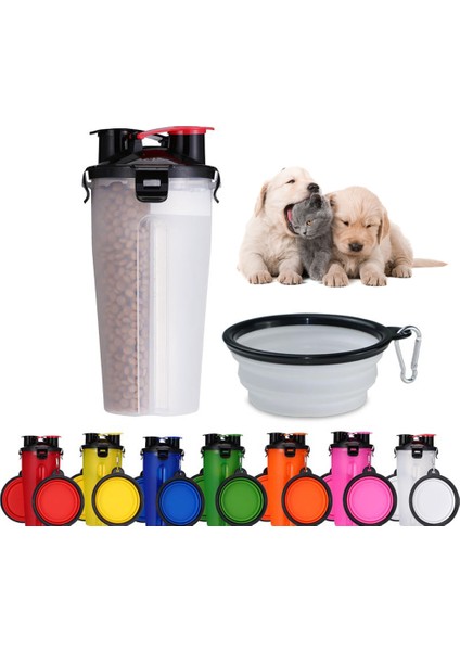 Set1 Sarı 2 In 1 Pet Seyahat Mama ve Su Bardağı Şişe Taşınabilir Katlanabilir Kase Köpek Maması Kabı Pet Kedi Besleyici (Yurt Dışından) fiyatları