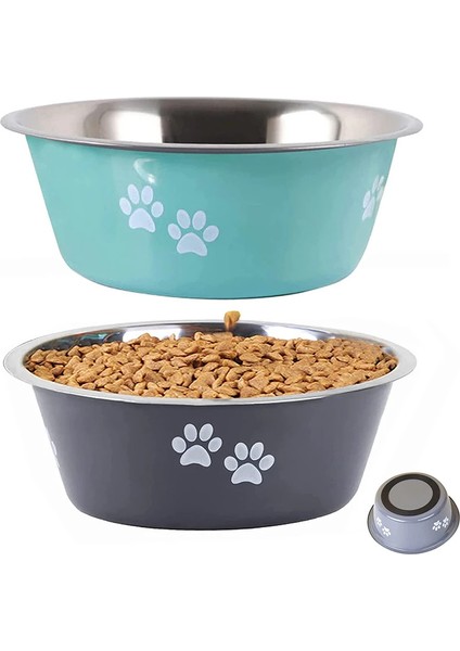 Gri 400 ml Kaymaz Pet Köpekler Kaseler Perros Besleyici Içenler Küçük Orta Büyük Köpek Paslanmaz Çelik Yüksek Kapasiteli Mascotas Aksesuarları (Yurt Dışından) indirimleri