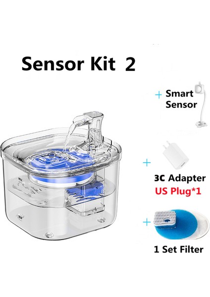 Sensör Kiti 2 Abd Yeni Otomatik Kedi Çeşmesi Akan Su Tiryakisi Kedi Köpek Otomatik Filtre Akıllı Şeffaf Pet Içme Dağıtıcı Hareket Sensörü (Yurt Dışından) fiyatları