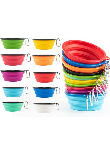 Açık Mavi 1000ML 1000ML Büyük Katlanabilir Köpek Pet Katlanır Silikon Kase Açık Seyahat Taşınabilir Köpek Maması Kabı Besleyici Bulaşık Kase (Yurt Dışından) modelleri