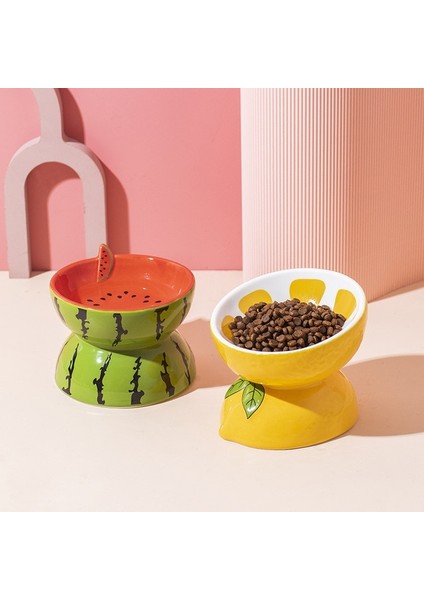 Mama ve Su Kasesi Kedi Seramik Kase Meyve Şekli Küçük Köpekler Mama Su Snack Kaseleri Evcil Hayvan Yükseltilmiş Içecek Yemek Besleyiciler Yavru Kediler Sevimli Besleme Malzemeleri (Yurt Dışından)