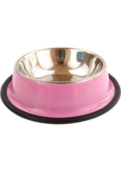 Pembe 15 cm 15-30 cm Paslanmaz Çelik Pet Köpek Kase Yavru Yiyecek Kasesi Kaymaz Kedi Köpek Besleyici Renkli Su Kasesi Köpekler Için Besleme Çanağı Pet Malzemeleri (Yurt Dışından)