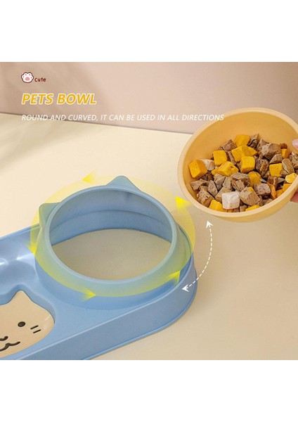 Mavi Sıradan Pet Kedi Çift Kase Anti-Devrilme Boyun Koruma Köpek Otomatik Yiyecek Kasesi Su Sebili Konteyner (Yurt Dışından) fiyatları