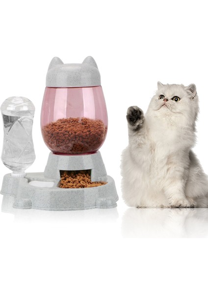 Gri 2 In 1 Köpek Kedi Otomatik Besleyici 528 ml Su Şişesi Su Kaynağı ve Tahıl Evcil Hayvan Besleme Kabı Aksesuarları (Yurt Dışından) fiyatları