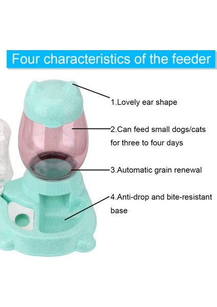 Gri 2 In 1 Köpek Kedi Otomatik Besleyici 528 ml Su Şişesi Su Kaynağı ve Tahıl Evcil Hayvan Besleme Kabı Aksesuarları (Yurt Dışından) modelleri