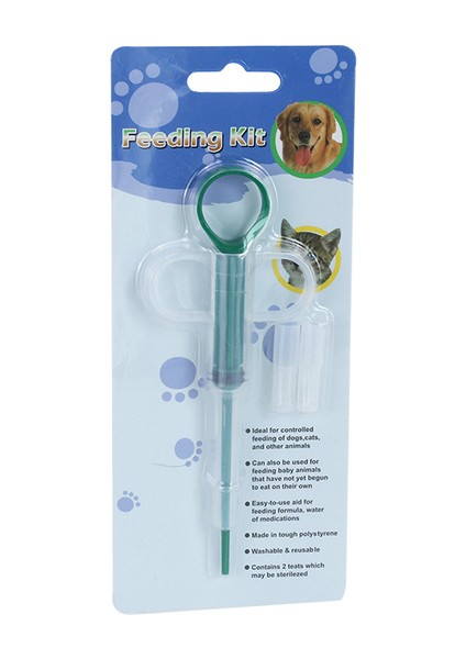 Yeşil Pet Ilaç Şırınga Tablet Hap Tabancası Piller Itme Dağıtıcı Ilaç Su Süt Şırınga Köpek Kedi Yavrusu Besleyici Kiti Köpek Aksesuarları (Yurt Dışından)