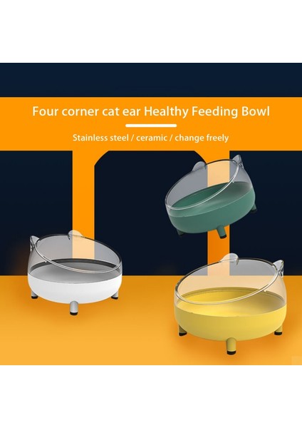 Mavi 5.12X4.72X3.35 Inç Yüksek Ayak Kaymaz Kedi Köpek Kase Boyun Koruyucu Kediler Köpekler Içecek Su Yemek Yiyecek Kase Anti-Ipucu Binaural Evcil Hayvan Besleme Aksesuarları (Yurt Dışından) fırsatları