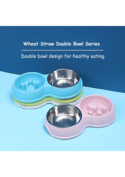 Pembe 32X5 cm Pet Köpek Kase Anti-Boğulma Paslanmaz Çelik Çift Kaseler Kedi Yavrusu Için Kaymaz Yavaş Besleyici ve Içme Suyu Bulaşık Evcil Hayvan Malzemeleri (Yurt Dışından) modelleri