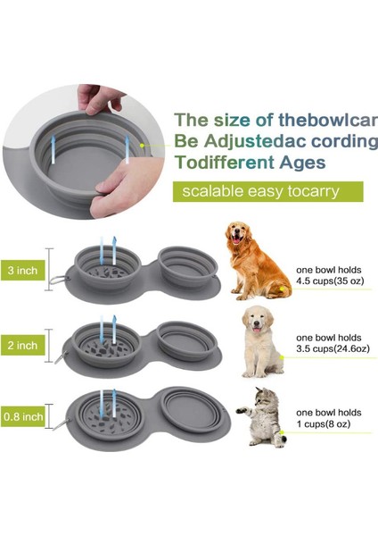 Stil 3 Köpek Kase Taşınabilir Açık Silikon Çift Köpek Mama Kaseleri Katlanabilir Kaymaz Kedi Kase Pet Seyahat Boğulma Önleyici Kusma Feedingbowl (Yurt Dışından) indirimleri