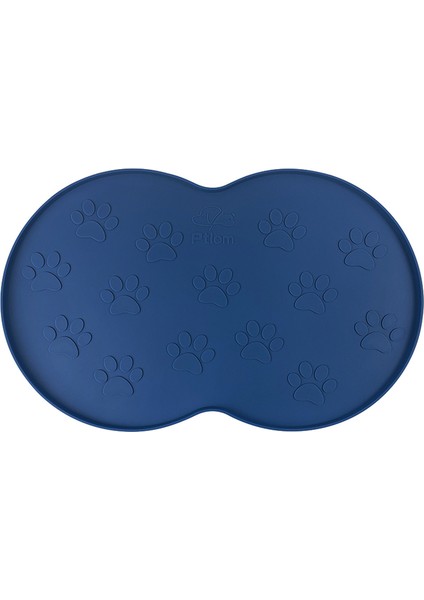 Lacivert Kedi Maması Mat Pet Placemat Köpek Besleyici Ped Kolay Temizlenebilir Kaymaz Silikon Çift Yuvarlak Küçük Orta Köpekler Kediler Için Uygun (Yurt Dışından)