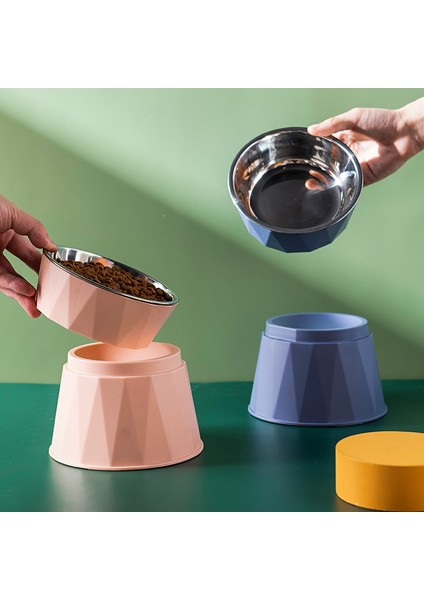 Beyaz Yüksek Ayak Hayvan Mama Kabı Kedi Maması Köpek Su Kasesi Devrilme Önleyici Boyun Koruyucu Kase Pet Besleme Fincan Evcil Hayvan Besleyici Malzemeleri Aksesuarları (Yurt Dışından)