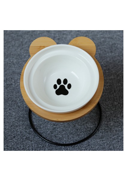 Siyah Pençe S Yeni High-End Hayvan Mama Kabı Bambu Raf Seramik Besleme ve Içme Kaseleri Köpekler Kediler Için Evcil Hayvan Besleyici Aksesuarları Evcil Hayvan Ürünleri (Yurt Dışından)