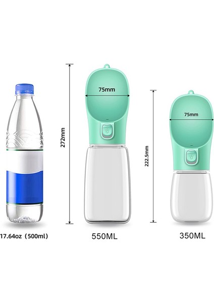 Mavi 550 ml Taşınabilir Evcil Hayvan Mama Kasesi Köpek Su Şişesi Köpekler Kase Açık Yürüyüş Köpek Pet Seyahat Su Şişesi Kedi Suluk Köpek Malzemeleri (Yurt Dışından) indirimleri