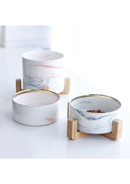 Standlı Gri Altın 400ML Küçük Kedi Köpek Kase Seramik Besleyici Ebru Tabağı Pet Ayarlanabilir Ahşap Raf Besleme Içme Kaymaz Yüksek Kedi Ürün Malzemeleri # P005 (Yurt Dışından) fırsatları