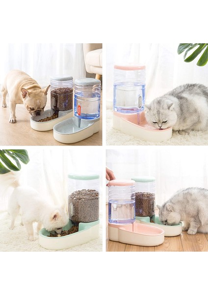 Mavi Suluk 3.8l - Kapasiteli Köpek Otomatik Besleyici Suluk Seti Yerçekimi Pet Gıda Dağıtıcıları Kedi Su Sebili 3.8l Köpekler Için Büyük Kapasiteli Saklama Kabı (Yurt Dışından)