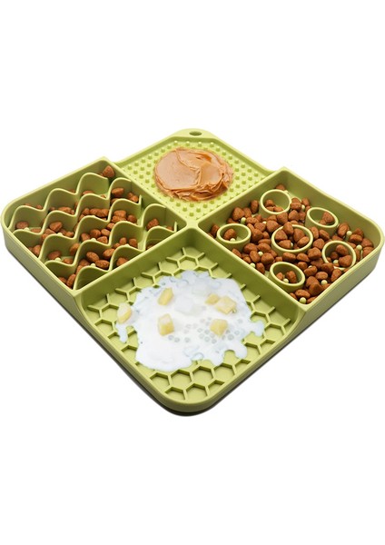 Açık Yeşil Evcil Hayvan Malzemeleriyavru Yalama Yiyecek Matı Silikon Koklama Mat Çok Fonksiyonlu Yiyecek Kasesi Köpek Potcat Yavaş Yemek Tabağı Placemat (Yurt Dışından) indirimleri