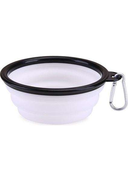 Beyaz Katlanır Silikon Hayvan Mama Kabı Açık Seyahat Taşınabilir Tpe Köpek Kase Pet Su Kasesi Yavru Gıda Konteyner Besleyici Bulaşık Kase Evcil Hayvan Malzemeleri (Yurt Dışından)