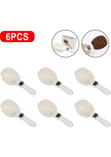 6 Adet Kaşık Ölçeği Evcil Hayvan Gıda Tartı Kaşık Ölçeği Elektronik Ölçme Aracı Köpek Kedi Besleme Kase Ölçme Kaşığı Mutfak Terazisi LCD Dijital Ekran (Yurt Dışından)