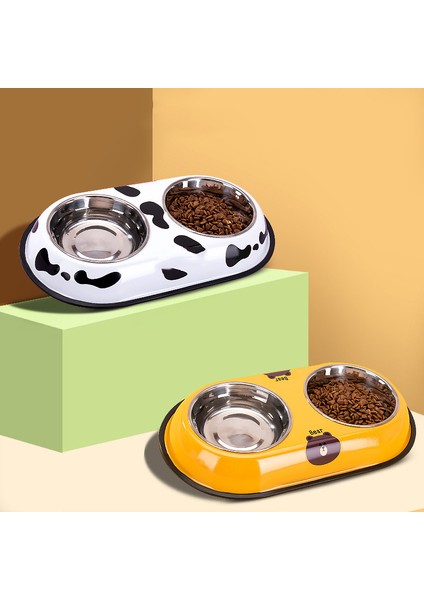 Stil 4 Köpek Kase Pet Paslanmaz Çelik Astar Çift Kase Sevimli Görünüm Kaymaz Tasarım Küçük ve Orta Evcil Hayvan Besleme Maması (Yurt Dışından) fiyatları