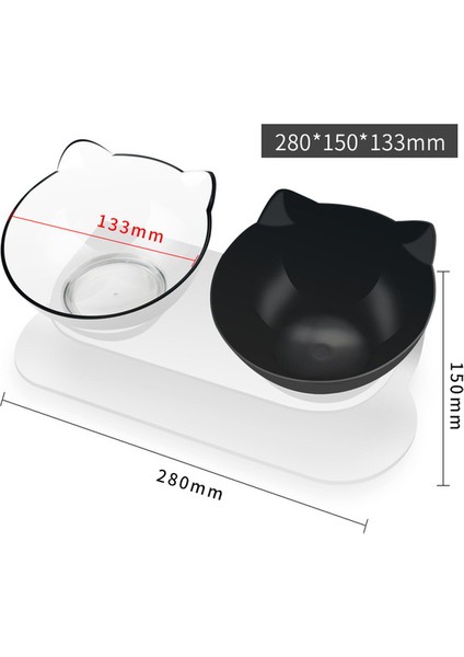 Temizle Siyah Ulmpp Köpek Kedi Mama Kasesi Besleyici Su Sebili Pet Içme Yükseltilmiş Standı Çift Bulaşık Besleme Hayvan Tavşan Yavru Köpek Malzemeleri (Yurt Dışından)