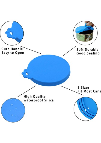 Kaşık-Sarı Yeniden Kullanılabilir 3 In 1 Pet Gıda Kutusu Silikon Kapak Köpekler Kediler Depolama Teneke Kapak Kapağı Mühür Kapak Evcil Hayvan Malzemeleri Uygun 9 Cm/8 Cm/7 cm (Yurt Dışından)