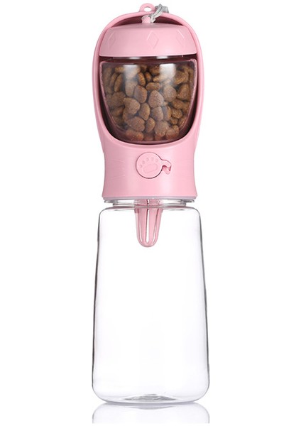 Pembe 550 ml 100G Köpek Içme Şişesi Su Kasesi Köpekler Için Yiyecek ve Su Kabı Küçük Köpekler Evcil Hayvan Besleyici Kaseler Açık Seyahat Taşınabilir Köpek Kabak (Yurt Dışından)