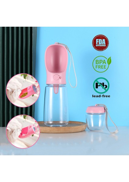 Pembe 550 ml 100G Köpek Içme Şişesi Su Kasesi Köpekler Için Yiyecek ve Su Kabı Küçük Köpekler Evcil Hayvan Besleyici Kaseler Açık Seyahat Taşınabilir Köpek Kabak (Yurt Dışından) fırsatları