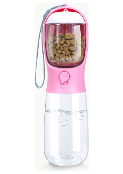 550ML Ekleyin 100G Pembe Köpekler Için Taşınabilir Su Şişesi Yavru Içme Suyu Şişesi Seyahat Pet Tiryakisi Sızdırmaz Köpek Kase Gıda Kapları Köpek Aksesuarları Kase (Yurt Dışından)
