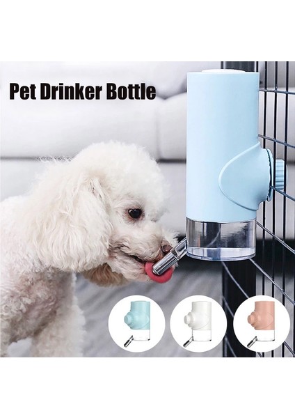 Pembe 500 ml Pet Tiryakisi Su Şişesi Plastik Köpek Kedi Otomatik Dağıtıcı Çeşme Kafası Topu Islak Olmayan Ağız Besleyici Asılı (Yurt Dışından)