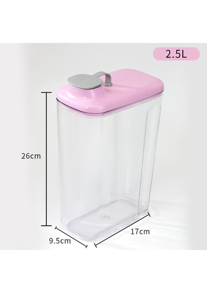 Pembe 2.5l Kedi Köpek Mühürlü Gıda Kovası Büyük Dekantör Ağzı Pet Gıda Saklama Kapları Dağıtıcı Kutusu Evcil Hayvan Malzemeleri (Yurt Dışından)